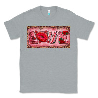Heather Grey Pink Love Kiss Valentine's Day Classic Tee - RanaPortraitStore