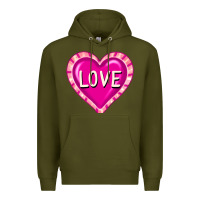 Army Green valentine's day hearts Premium Hoodie - FaDigitalArtStudio