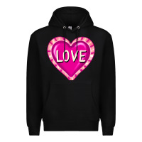 Black valentine's day hearts Premium Hoodie - FaDigitalArtStudio