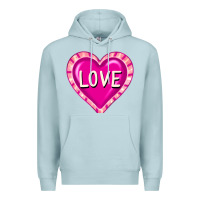 Blue Mist valentine's day hearts Premium Hoodie - FaDigitalArtStudio
