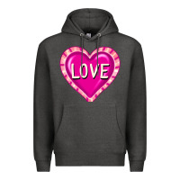 Charcoal Heather valentine's day hearts Premium Hoodie - FaDigitalArtStudio