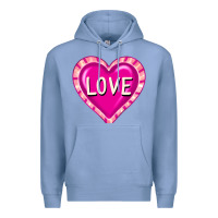 Colony Blue valentine's day hearts Premium Hoodie - FaDigitalArtStudio