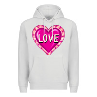 Dove Grey valentine's day hearts Premium Hoodie - FaDigitalArtStudio