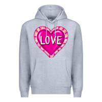 Heather Grey valentine's day hearts Premium Hoodie - FaDigitalArtStudio