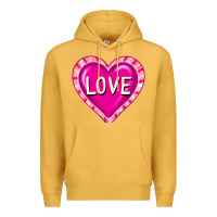 Mustard valentine's day hearts Premium Hoodie - FaDigitalArtStudio