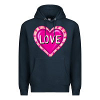 Navy valentine's day hearts Premium Hoodie - FaDigitalArtStudio