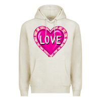 Oatmeal Heather valentine's day hearts Premium Hoodie - FaDigitalArtStudio