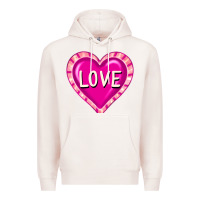 Pale Pink valentine's day hearts Premium Hoodie - FaDigitalArtStudio