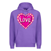 Purple valentine's day hearts Premium Hoodie - FaDigitalArtStudio