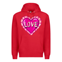Red valentine's day hearts Premium Hoodie - FaDigitalArtStudio