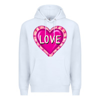 White valentine's day hearts Premium Hoodie - FaDigitalArtStudio