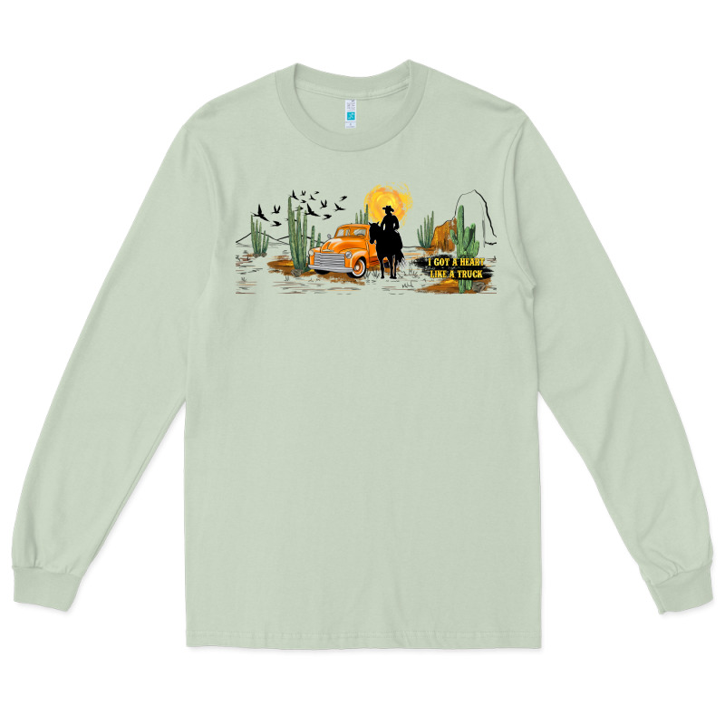 Western I Got A Heart Like A Truck Long Sleeve Tee by TumblerDesignByShophia | Teevron