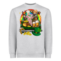 Heather Grey St. Patrick's Day farm animals on truck Heavyweight Sweatshirt - HowdyJamesFarm