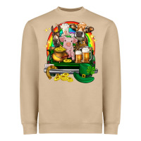 Mushroom St. Patrick's Day farm animals on truck Heavyweight Sweatshirt - HowdyJamesFarm