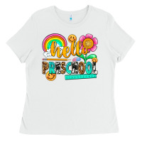 White hello preschool Ladies Tee - NancyCooperArtShop