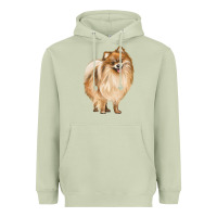 Matcha Pomeranian Dog Illustrations Heavyweight Hoodie - LillyAllenDesigns