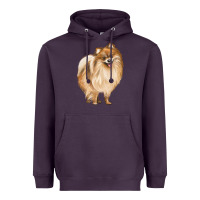 Plum Pomeranian Dog Illustrations Heavyweight Hoodie - LillyAllenDesigns