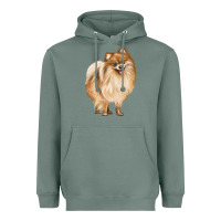 Sage Pomeranian Dog Illustrations Heavyweight Hoodie - LillyAllenDesigns