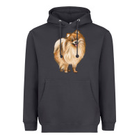 Smoke Pomeranian Dog Illustrations Heavyweight Hoodie - LillyAllenDesigns