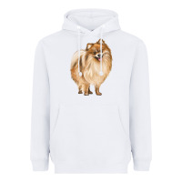 White Pomeranian Dog Illustrations Heavyweight Hoodie - LillyAllenDesigns