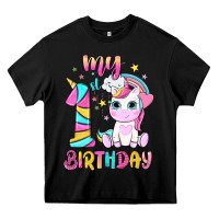 Black my 1 st birthday with little cute unicorn Heavy Core Tee - NancyCooperArtShop