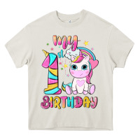 Cream my 1 st birthday with little cute unicorn Heavy Core Tee - NancyCooperArtShop