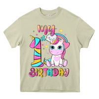 Mossy my 1 st birthday with little cute unicorn Heavy Core Tee - NancyCooperArtShop