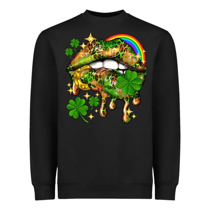 St. Patrick's Day Lips Heavyweight Sweatshirt by HowdyJamesFarm | Teevron