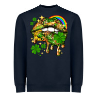 Navy St. Patrick's Day lips Heavyweight Sweatshirt - HowdyJamesFarm