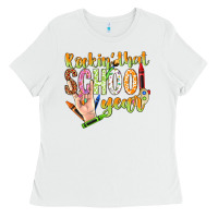 White rockin that school year Ladies Tee - NancyCooperArtShop