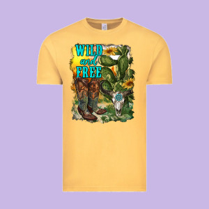 Wild And Free Cowgirl Boots Vintage Tee Designed By Ranaportraitstore