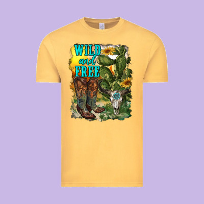 Wild And Free Cowgirl Boots Vintage Tee Designed By Ranaportraitstore