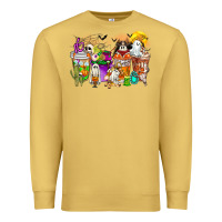 Antique Gold Halloween Western Boo Coffee Cups Premium Sweatshirt - CowhideDigitalArt