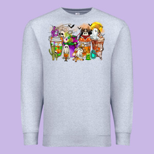 Halloween Western Boo Coffee Cups Premium Sweatshirt Designed By Cowhidedigitalart