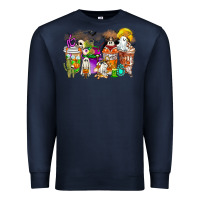Navy Halloween Western Boo Coffee Cups Premium Sweatshirt - CowhideDigitalArt