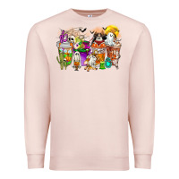 Pale Pink Halloween Western Boo Coffee Cups Premium Sweatshirt - CowhideDigitalArt
