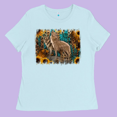 Western Wolves Ladies Tee Designed By Jasminsmagicworld