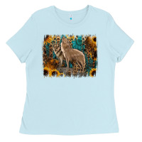 Baby Blue Western Wolves Ladies Tee - Jasminsmagicworld