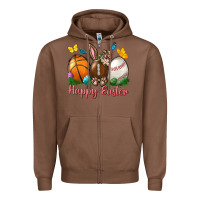 Chestnut Happy Easter Sports With Butterfly Zipper Hoodie - BundleAndBundleShop