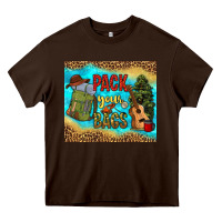 Chocolate Brown pack your bags Heavy Core Tee - NancyCooperArtShop