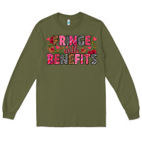 Army Green Fringe with benefits Valentine's Day Long Sleeve Tee - HowdyJamesFarm
