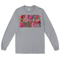 Heather Grey Fringe with benefits Valentine's Day Long Sleeve Tee - HowdyJamesFarm
