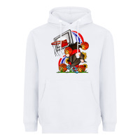 White Basketball Gnome Heavyweight Hoodie - CowhideDigitalArt