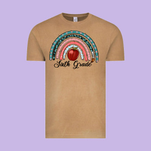 Sixth Grade Rainbow Vintage Tee Designed By Ranaportraitstore