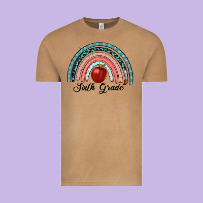 Sixth Grade Rainbow Vintage Tee Designed By Ranaportraitstore