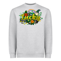 Heather Grey lucky gnomes truck St. Patrick's Heavyweight Sweatshirt - HowdyJamesFarm