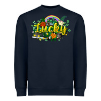 Navy lucky gnomes truck St. Patrick's Heavyweight Sweatshirt - HowdyJamesFarm