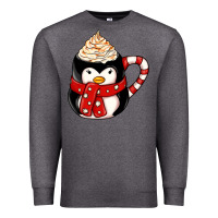 Charcoal Heather coffee cups animal Premium Sweatshirt - CowhideDigitalArt