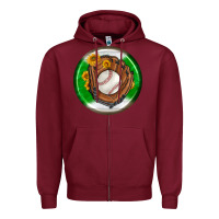 Burgundy baseball with sunflower round earrings Zipper Hoodie - BundleAndBundleShop