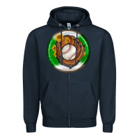 Navy baseball with sunflower round earrings Zipper Hoodie - BundleAndBundleShop